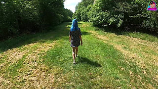Teasing My Femdom Slave in the Woods
