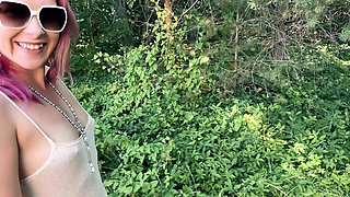 Risky Outdoor Sex in the Forest - Almost Caught, Deepthroat & Cumswap