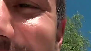 Outdoor Blonde DP Poolside Passion