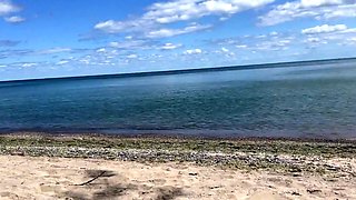 Girl's Public Beach Sex with Stranger and Unprotected Creamp
