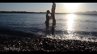 Romantic Sex at a Public Beach