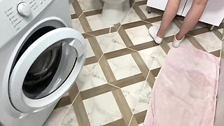 Stepbrother Locked Himself Alone in the Bathroom with His Older Stepsister