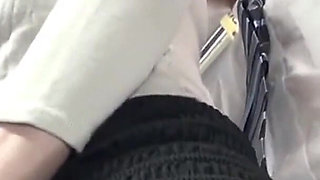 Crowded Bus Thrill. Husband Nearby, Tight Skirt Wife Feels a Bold Press and Quietly Guides It Closer in Risky Heat. - Part1