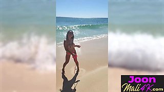 Hot masturbation after outdoor posing