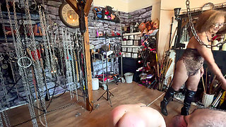 Part 3:- Domina Satana & Blackberry MILF Takes Sub Hot Massage in the Dungeon for the First Time.