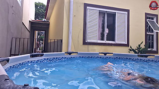 Your Slut Neighbor Showing Herself in the Pool