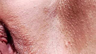 Horny West Aussie with top on and pants off squats and gapes outdoors