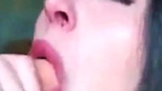 Amateur Girl Sucks Dildo with Homemade Passion