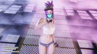 MMD Aespa - Armageddon - Akali Sexy Kpop Dance League of Legends Hentai Uncensored 4K 60FPS