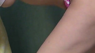 Watch Wedgie Thong Bloomers From Under the Desk, Japanese Girl Sitting on Chair in No Bra Short Gym Clothes and Knee-high Socks