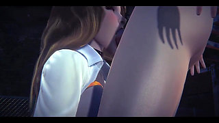 Hentai Uncensored - Hermi Blowjob and Fucked in a Park at Night - Japanese Asian Manga Anime Game Porn