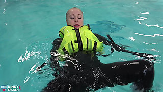 Neoprene Lust: Inflatable Snorkel Vest Pleasure in the Pool