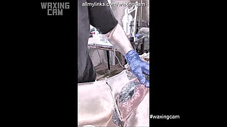 camera is peeping. waxing of a male cock and ass #93