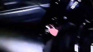 Night Pickup Downjacket MILF Fantasy. Smoking, Car Blowjob and Cum on Glossy Jacket