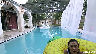Marley's Wet Black Passion in a Wild Outdoor Pool Romp