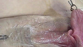 6 Views of Pissing Pumped Spread Pierced Pussy in Close up