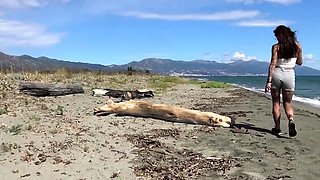 French Beach Tease Turns into Wild Anal Adventure