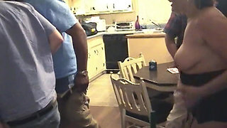 Mature Brunette MILF Takes Multiple Cocks Hardcore Gangbang