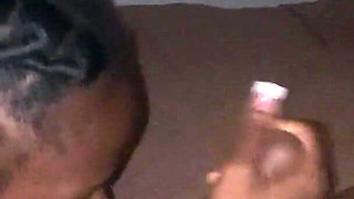Ebony Teen with My Balls as She Sucks Them My Dick Slapped Her Face Then She Gives Me Sloppy Blowjob POV