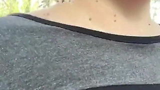 Bbwbootyful flashing ny big boobs outdoors