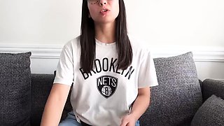 Close up teen foot worship