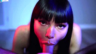 Wow, the neighbor got a oral job and came in her mouth -