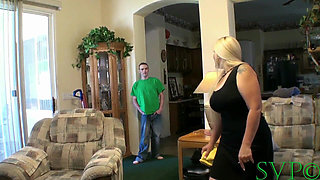 Beautiful Blonde Stepmother Takes It Between the Buns