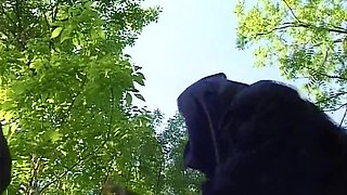 Granny Gets Anal Fuck By Two Strangers In The Tall Grass