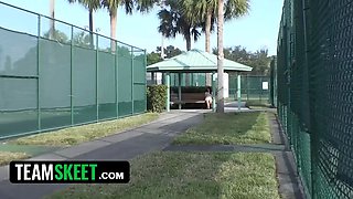 Teamskeet - bored amateur beauty deepthroats big latino cock and gulps big sperm of jizz