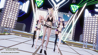 MMD - Red Velvet - Russian Roulette - Ahri Kai'Sa and Seraphine Sexy Kpop Dance League of Legends Hentai Uncensored 4K 60FPS