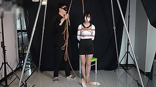 Stocked Office Lady Girlfriend, Rope Bondage Game