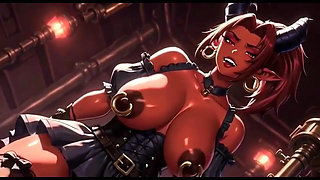 Cute Demon Women Bounce Boobs, Ai Animation