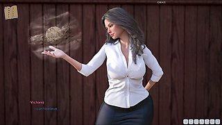 First-time experience with a hot brunette teacher in a 3D booty adventure