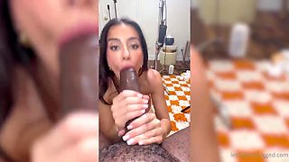 Hot Brunette MILF Slut With A Beautiful Body Giving A Blowjob