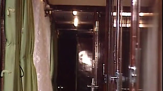 Railwaymen fucking a busty ginger passenger in the train.