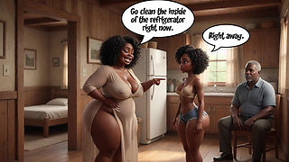 The Young Woman Who Seduced for Gifts and Passion in the Reformed Wooden Home. Ai Generated
