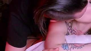 Dripping Cum in Mouth After Massage and BDSM Spanking