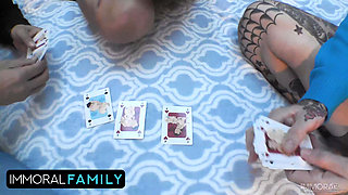 Card Games Turns Ino Taboo Anal Creampie Threesome for Squirt Machine Maddy Black on Christmas Eve