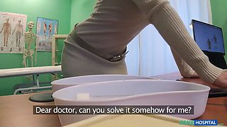 My nurse caught me hardcore a patient over my desk - fake clinic