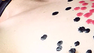 Hot Wax on Pierced Nipples: Slave Mila Maeve Squirms in Pantyhose as Mistress Baton Decorates Her, with Lesbian Domination