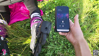 Remote Controlled Vibrator While Exercising in Public Ends with Hot Anal