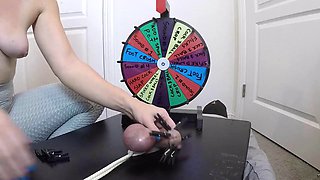 MilkingMomXH Stuffs 30cm Dildo into Her Husbands Meaty Cock in BDSM