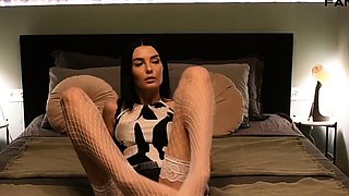 Check out this classy lingerie babe showing off her body