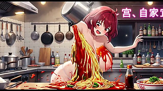 Funny Jokes and Boobs in Kitchen, Ai Animation