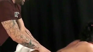 Home massage and a suck & fuck for this beautiful big tit milf