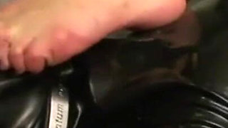 Small penis humiliating in gas mask