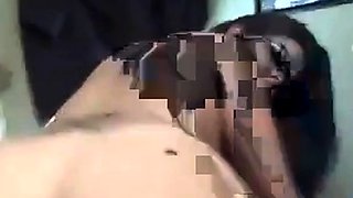 Brunette Teacher in Glasses Rides Dildo on Webcam