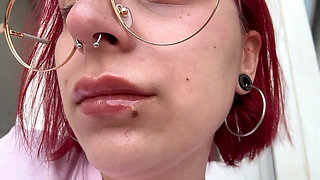Close up Smoking with Lipgloss