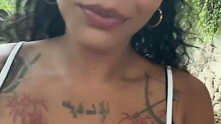 Young Slut Latina Flashing Tits Outside