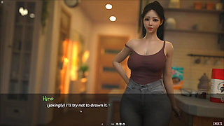 Japanese Stepmom Naked And Helps Injured Stepson Taking Shower